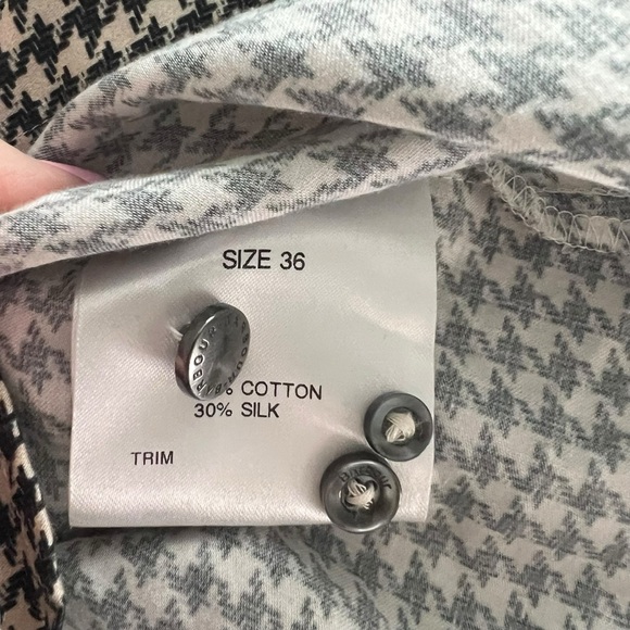 Barbour - Plaid Button Down Silk Blend Shirt Blouse Sz 36 - Picture 8 of 9